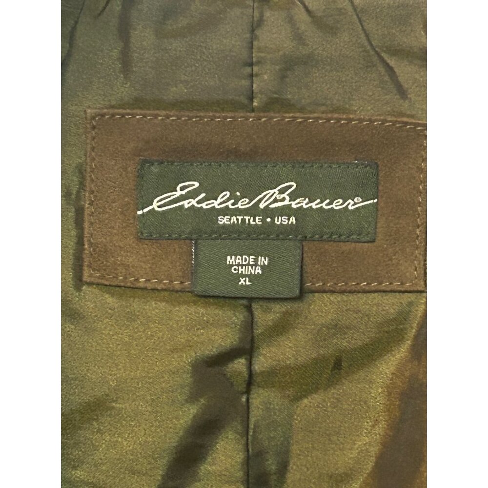 Cotton canvas field jacket w/ faux fur collar HIDDEN rain hoodie Eddie BAUER XL - Picture 12 of 16